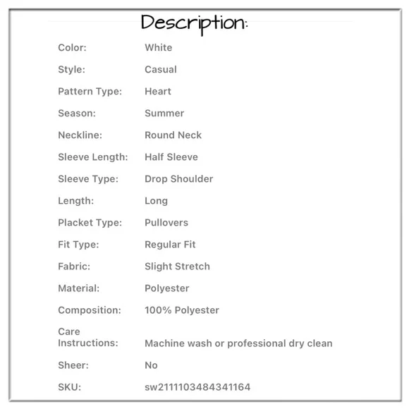 Heart & slogan❣️graphic drop shoulder tee - Picture 7 of 8